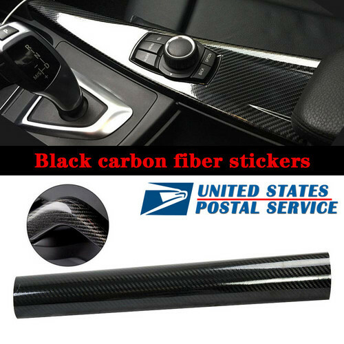 2X Premium Fibra De Carbono For Car Vinilo For Autos Carros Negro 30*152 cm 5D