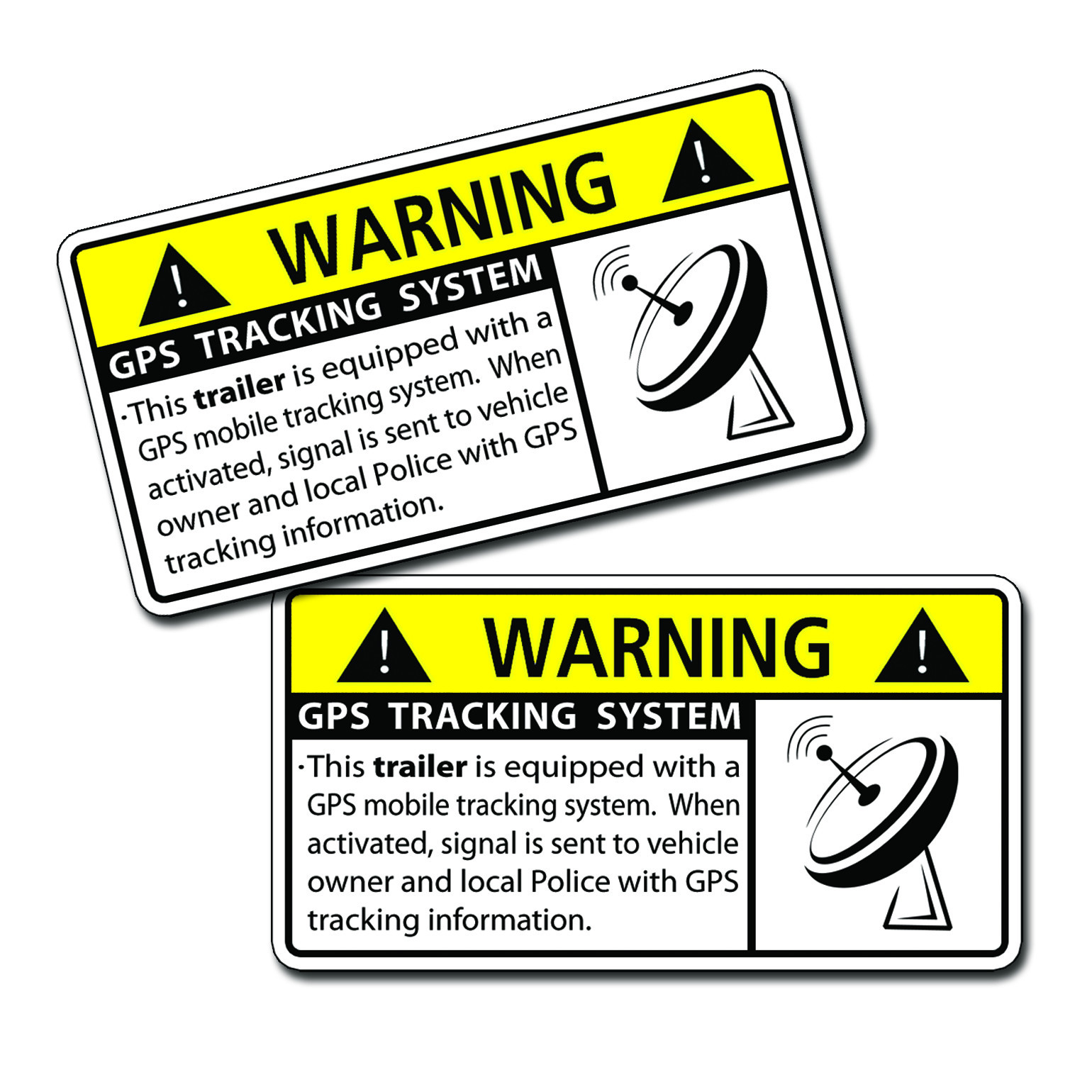 Trailer GPS Anti Theft Sticker Security System Warning Alarm Decal Motorcycle