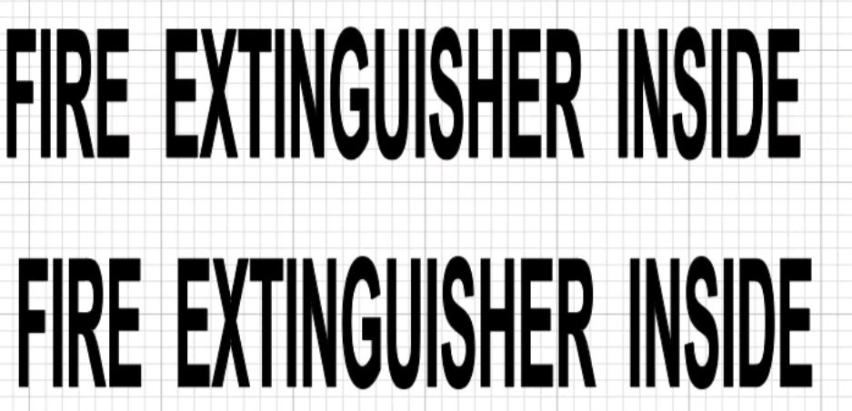 FIRE EXTINGUISHER INSIDE- Matte Black- 2 Vinyl Stickers – Pair Truck DOT