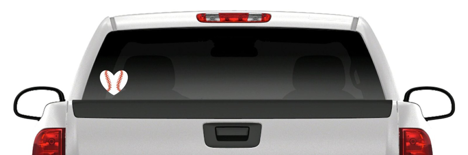 BASEBALL HEART STICKER Cute Vinyl Decal Sports Car Truck Van 4.5×5