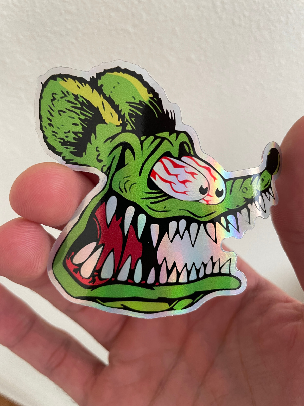 Rat Fink Hot Rod 3 inch holographic Premium decal Sticker 2-Pack Car Window