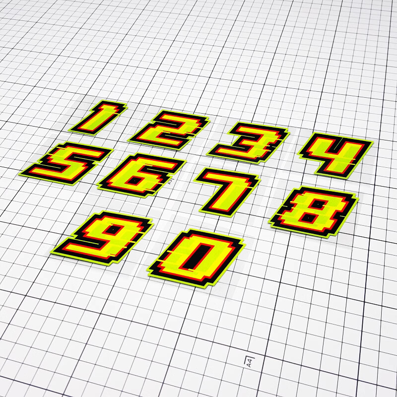 Reflective DIY Sport Racing number Numbers Car Motorcycle helmet Sticker