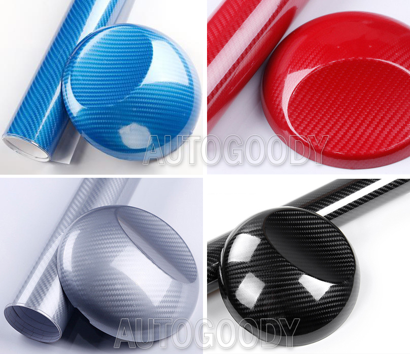 24″ x 60″ HIGH GLOSS 5D Silver Carbon Fiber Vinyl Wrap Bubble Free 2ft x 5ft 6D