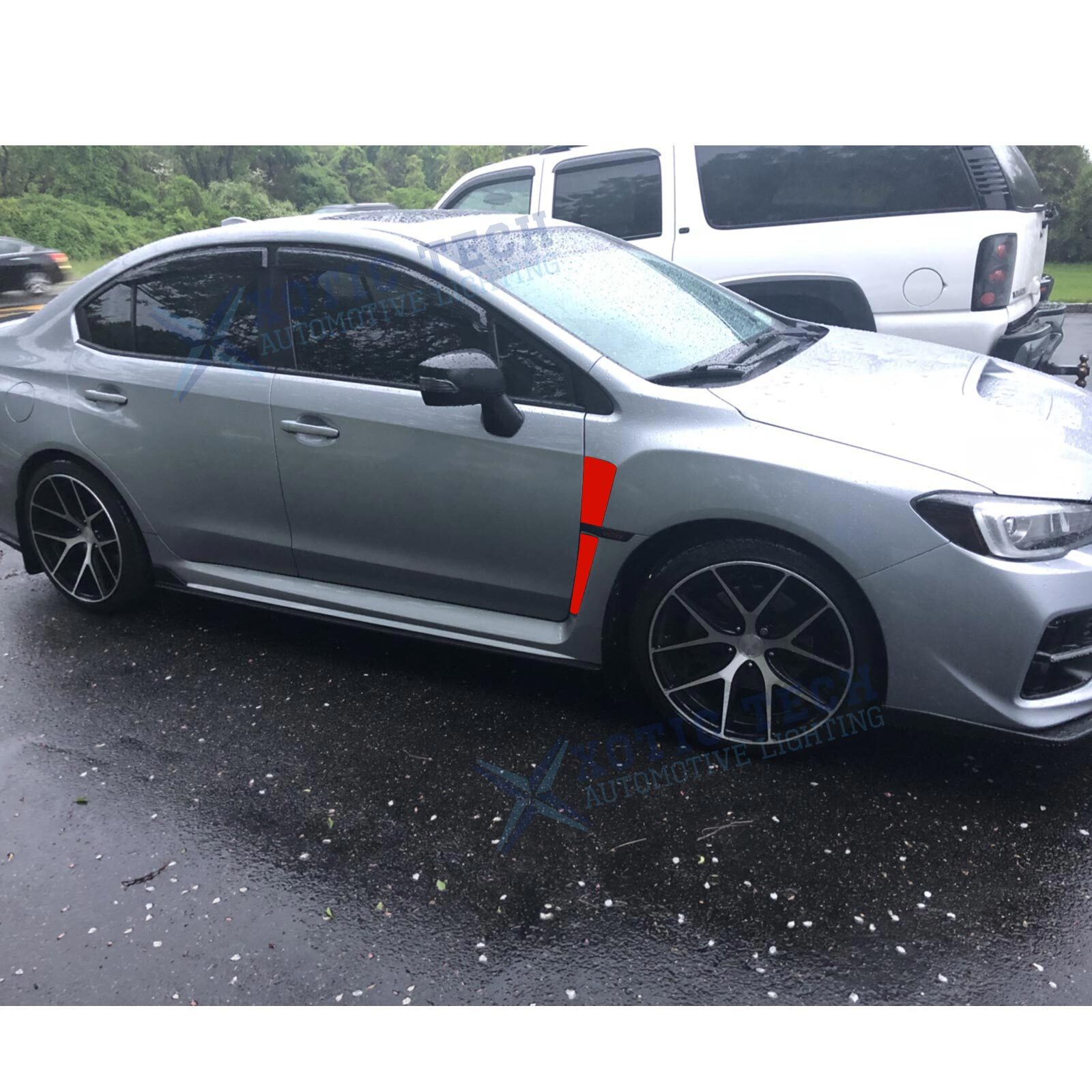 For Subaru WRX STI 2015-2021 Set Red Fender Air Flow Vent Precut Sticker Overlay