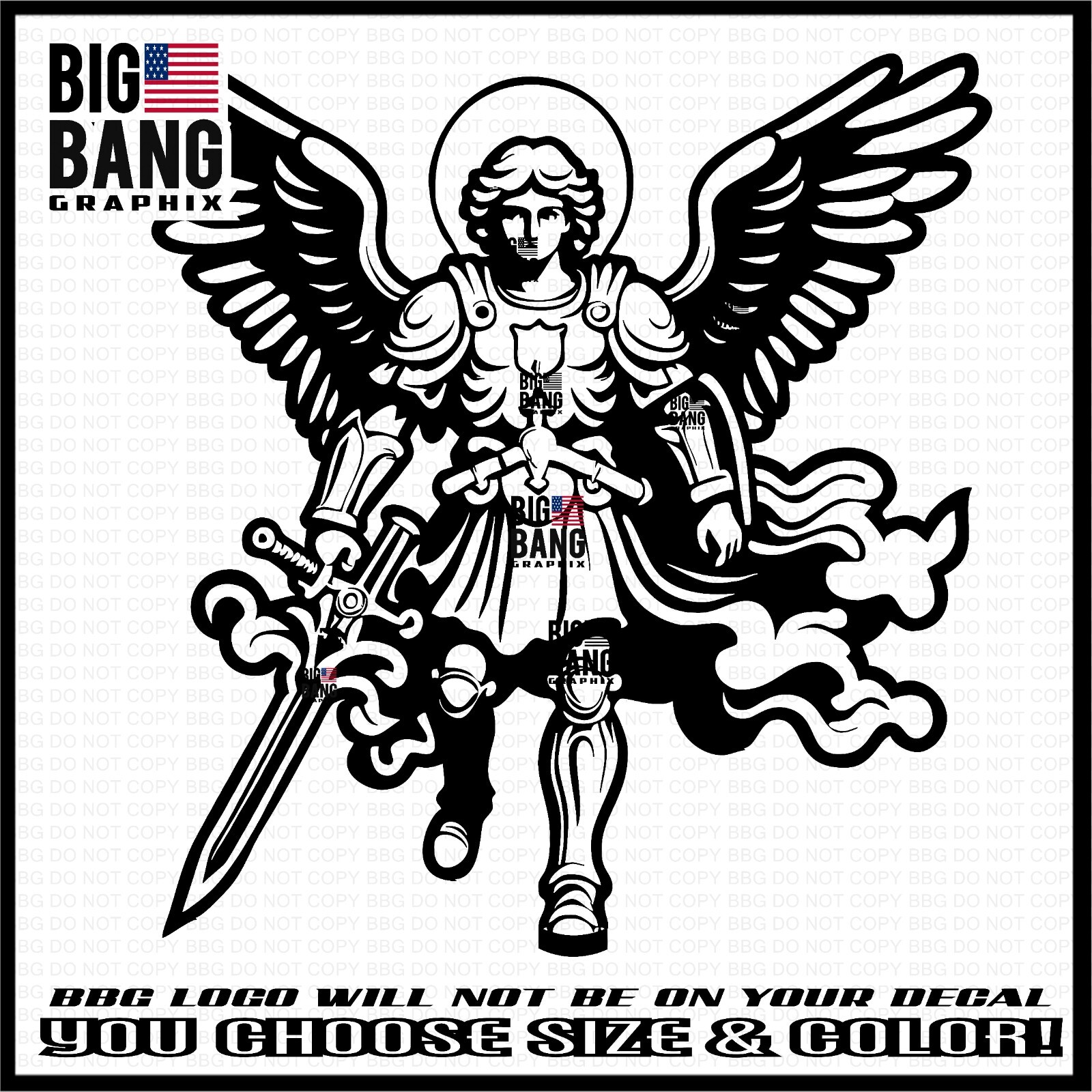 St. Michael Vinyl Decal Sticker SUV Car Truck Window Body Die Cut QUALITY ORNATE