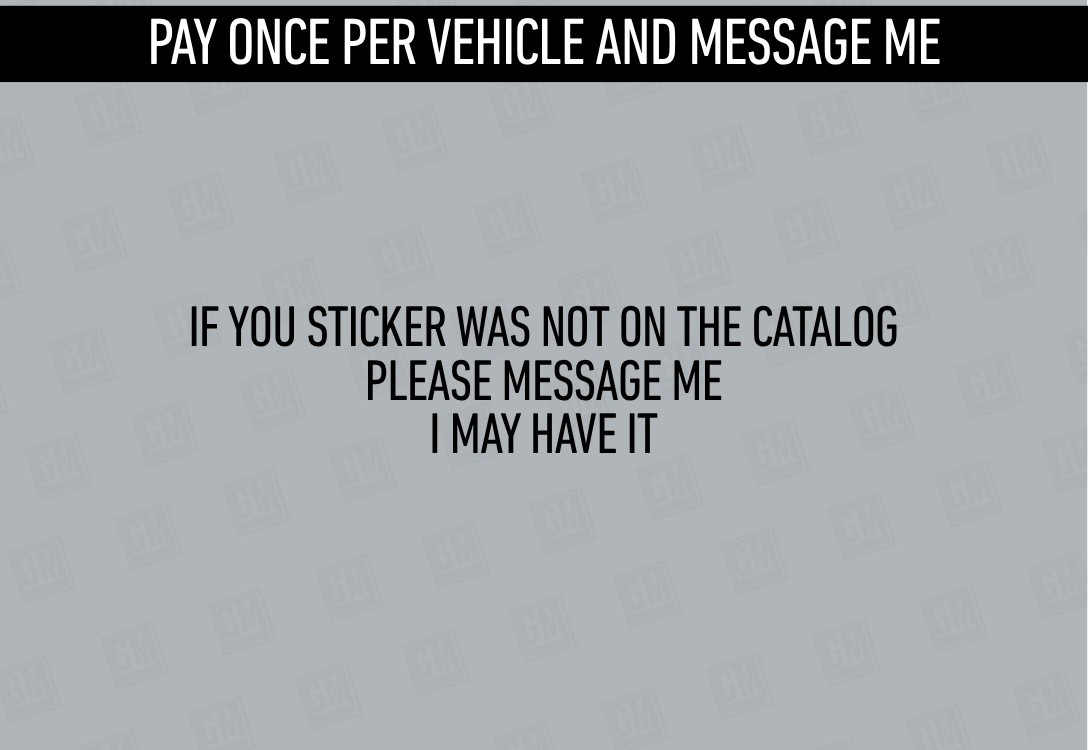 GMC CHEVY GM CADILLAC DOOR VIN STICKERS – CATALOG tag hood tire trailer info
