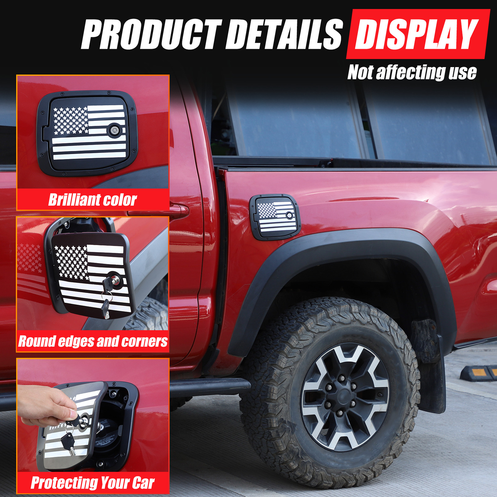 For Toyota Tacoma 2016-2022 Replacement Fuel Tank Cap Anti-theft Lock Cap Cover