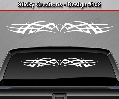Design #102 TRIBAL ACCENT Windshield Decal Window Sticker Vinyl Graphic Banner