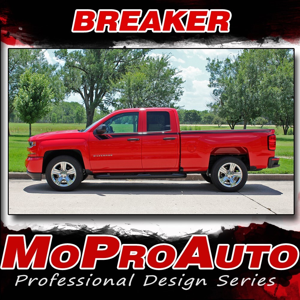 BREAKER 2014-2018 Chevy Silverado Graphic Kit Side Decal Stripe 3M Pro Vinyl