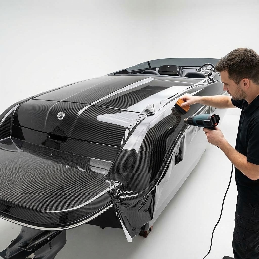 5D Premium HIGH GLOSS Black Carbon Fiber Vinyl Wrap Bubble Free Air Release 6D