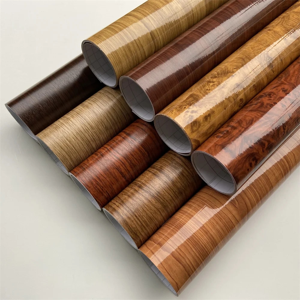 Wood Grain Vinyl Wrap Film Furniture Cabinet Car Interior Bubble Free Decorative
