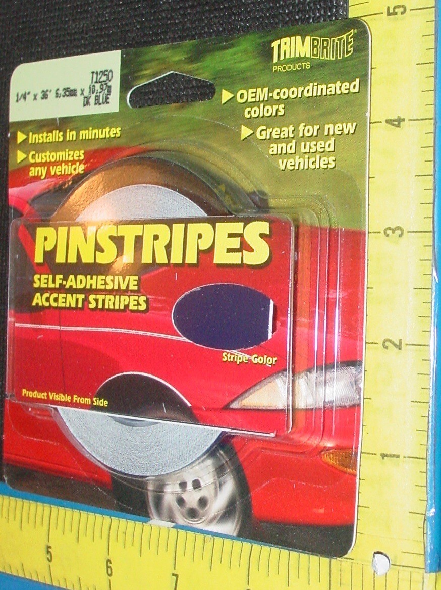 72′ Vinyl Pin Stripe Dark Blue 1/4″ Solid Line Car Tape Decal Stickers NOS USA