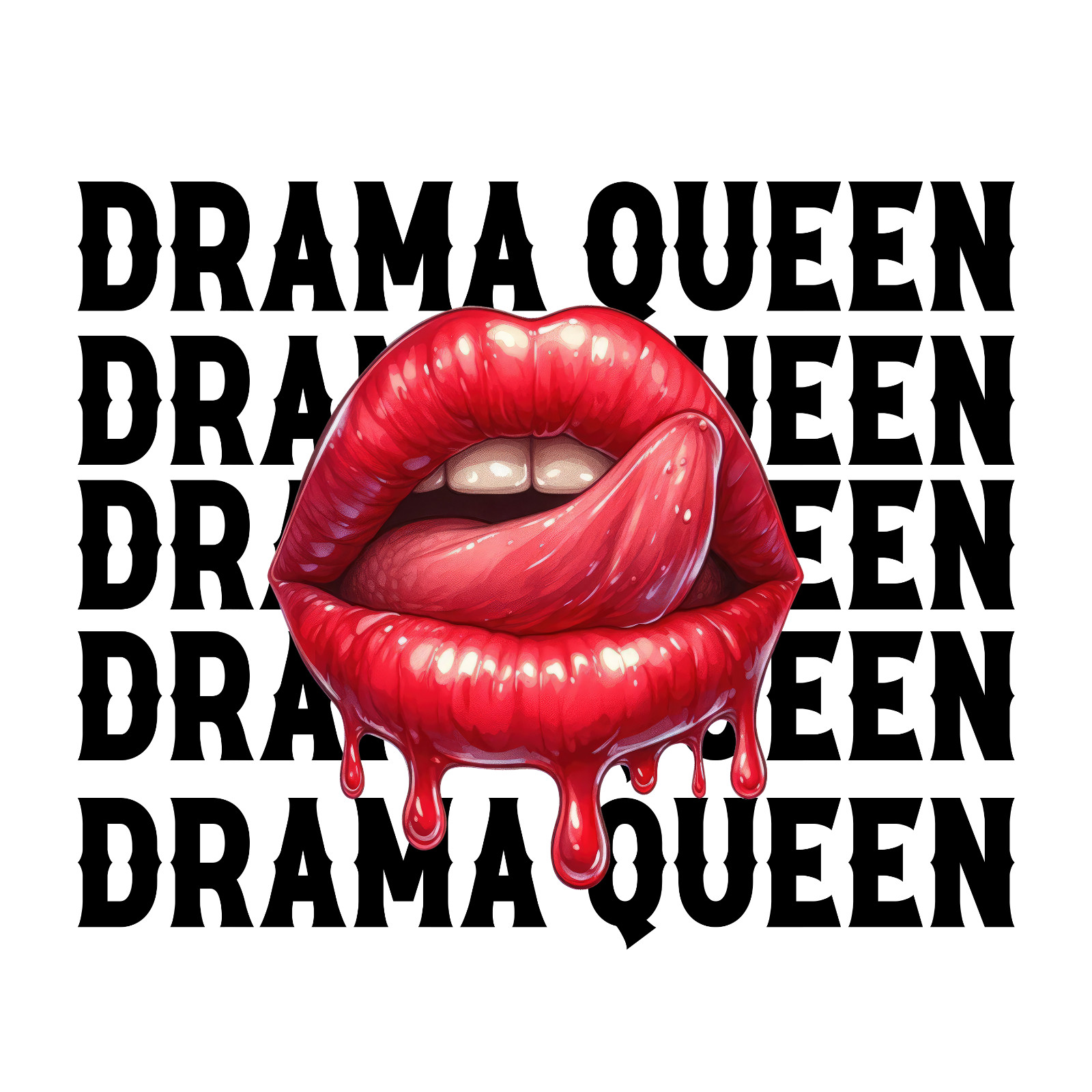 Sexy Lips Sticker 4″ Beautiful Woman Drama Girl Biting Mouth Slay Drama Queen