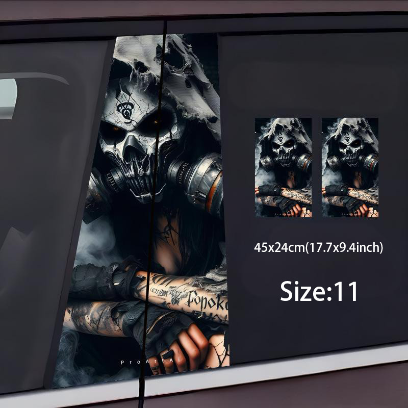 2PCS Halloween Graffiti Joker Car Center Pillar B-Pillar Protective Film
