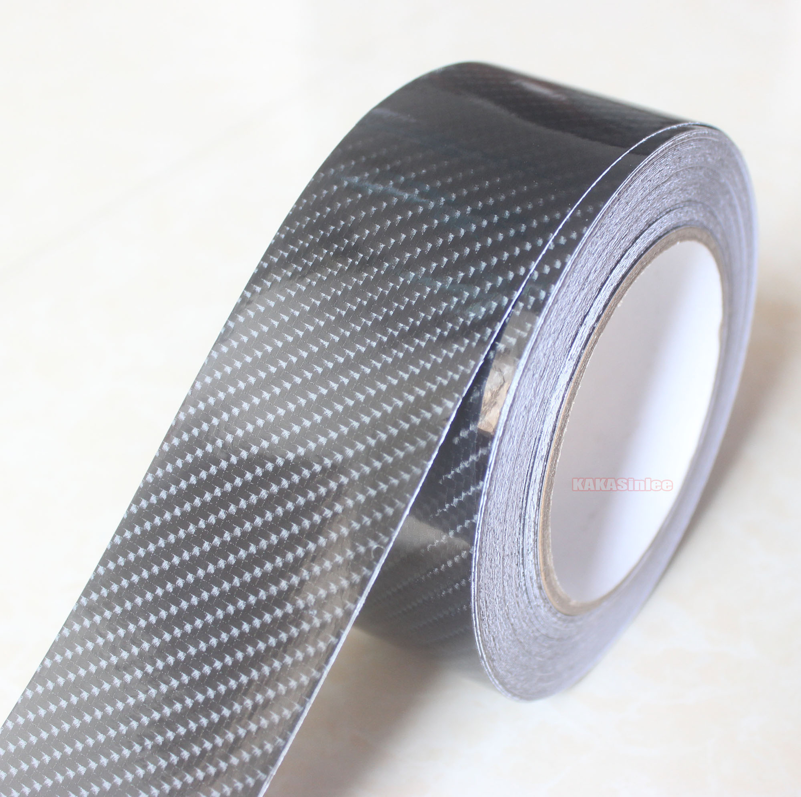 2″ Wide Black 5D / Decal Car PVC Grain Carbon Fiber Vinyl Tape Wrap Sticker Trim