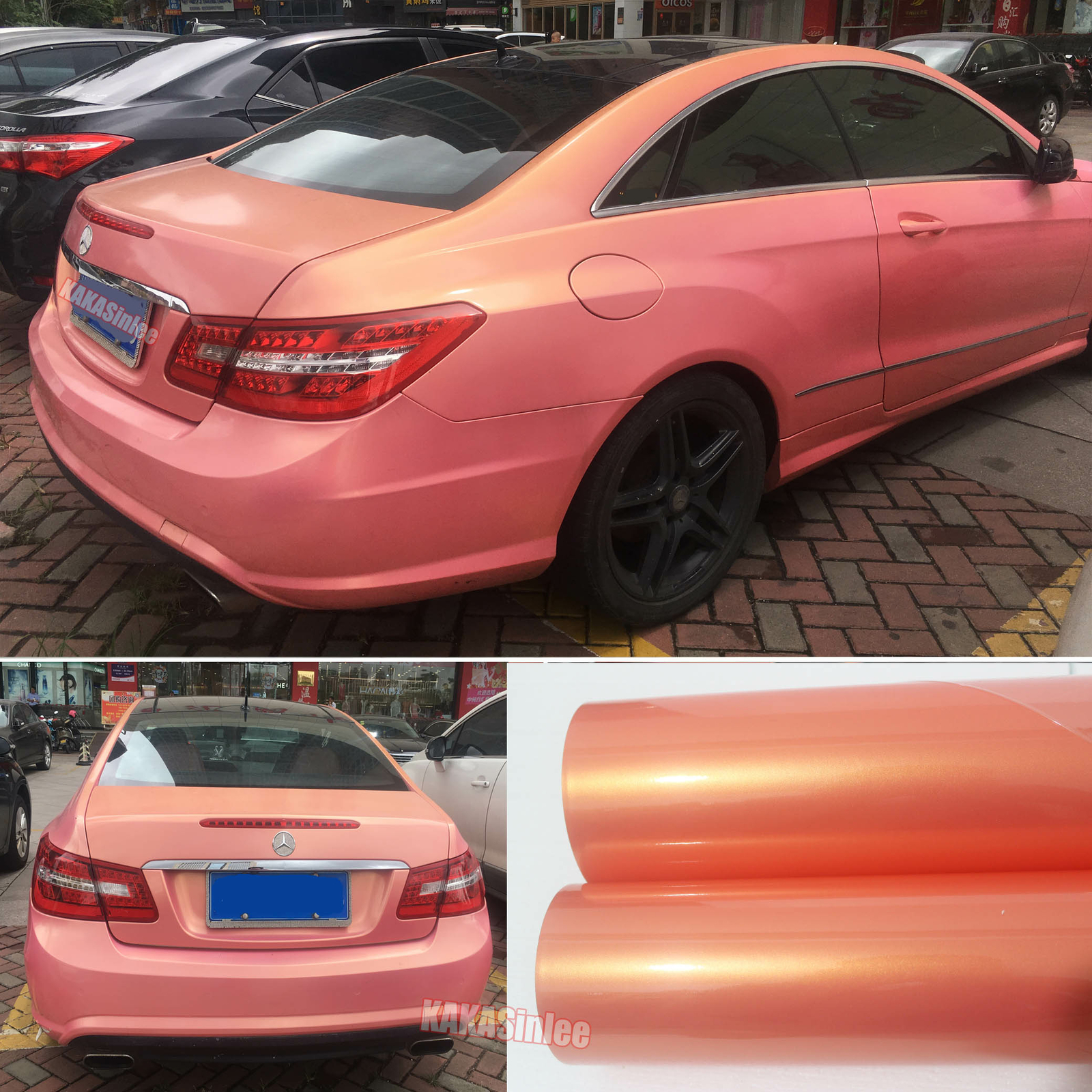 50FT x 5FT Car Wrap Gold Pink Film Coral Chameleon Satin Chrome Vinyl Sticker US
