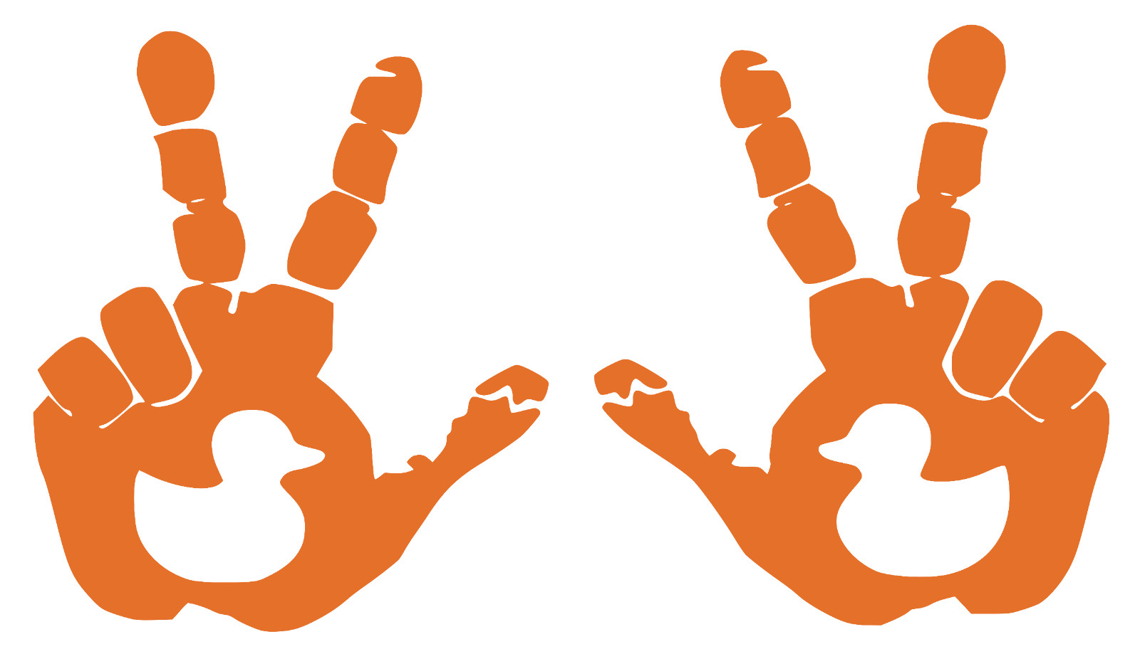 Set of Duck Hand Wave Peace Wave Decals for Jeep Side Mirrors- Left & Right
