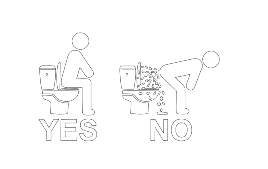 Funny Vinyl Decal Sticker – Bathroom Yes / No Toilet Tank Window Decal