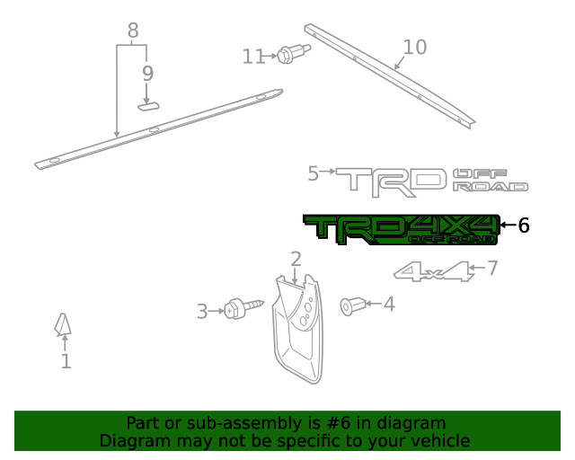 Genuine Toyota Truck Bed Decal 75996-0C080-A0