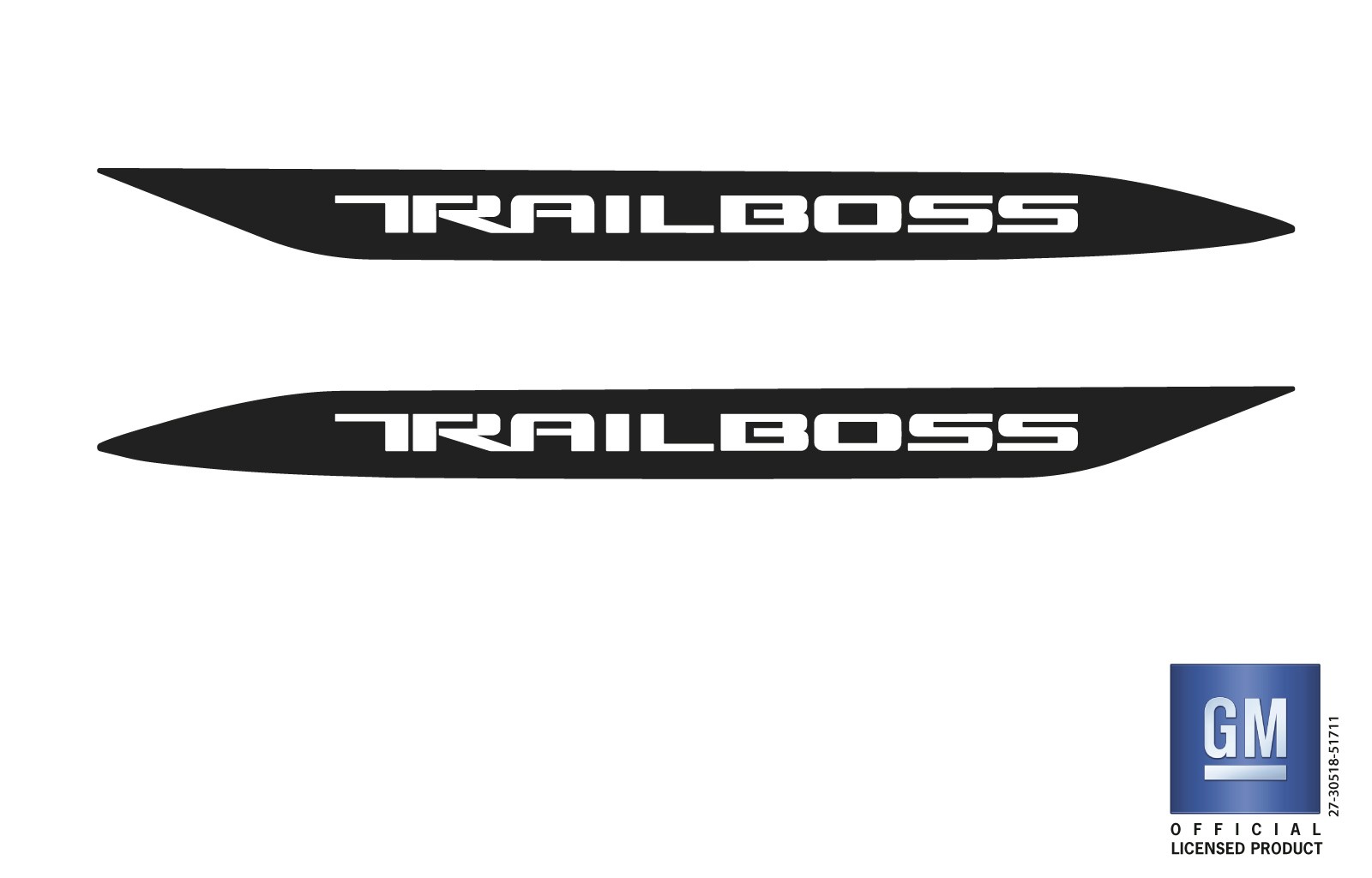 Chevy Silverado Matte Black Trail Boss Hood Decals 2019-2025 Set of 2
