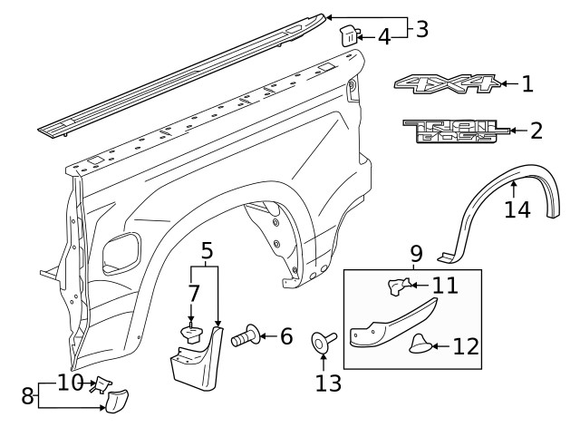 Genuine GM Bedside 4×4 Decal – Matte Black 85146630