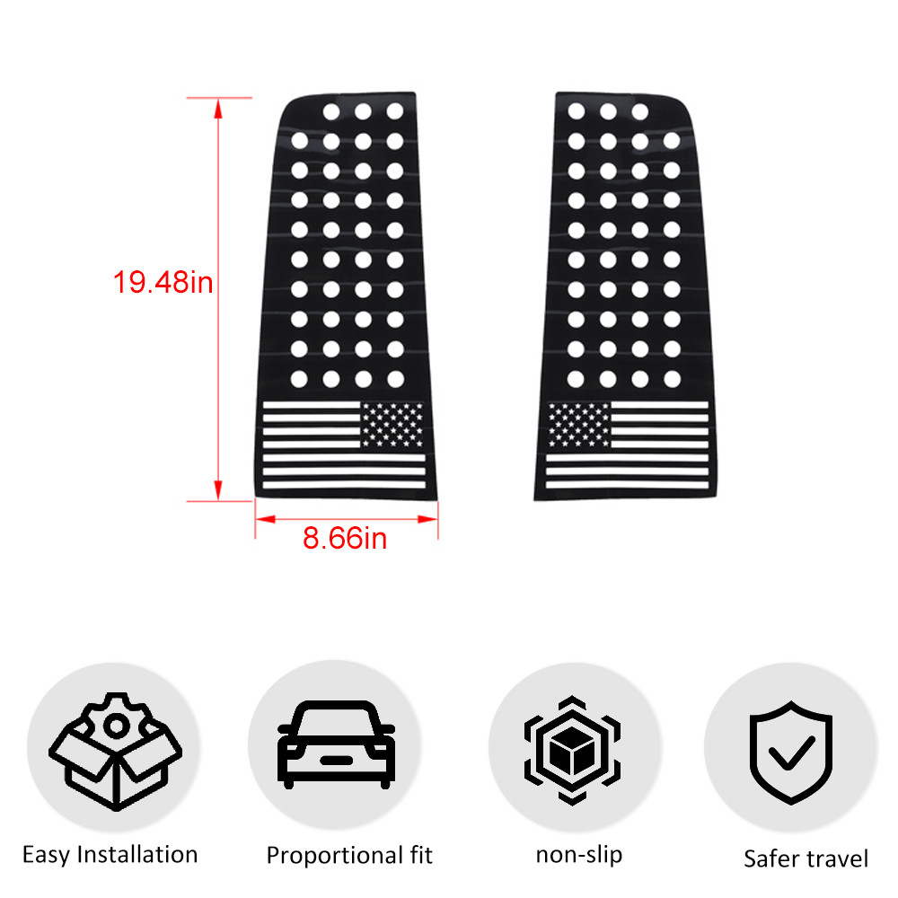 Rear Window Triangle Glass Sticker Trim Decals For Jeep Liberty 1999-2007 Black