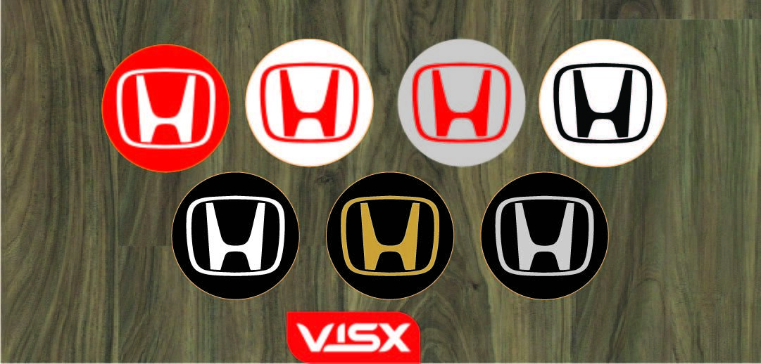 (4) Logo Sticker Wheel Center Caps Decal For Honda CIVIC ACCORD CRV Vtec Si