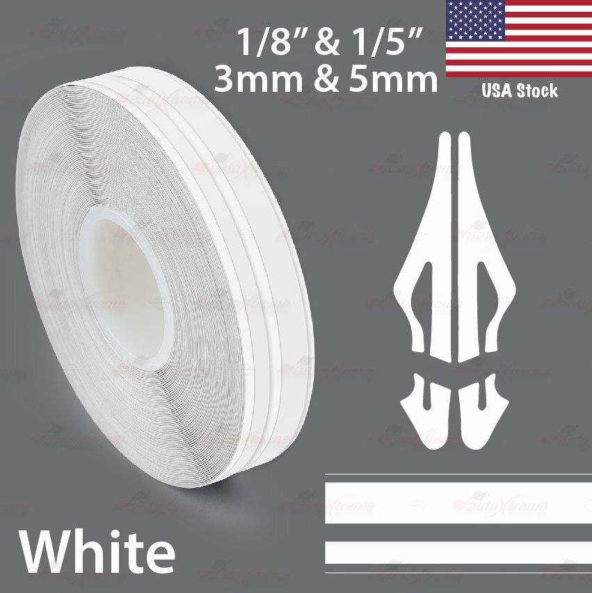 WHITE 15mm 9/16″ Roll PinStripe PinStriping Double Lines Tape Vinyl Car STICKER