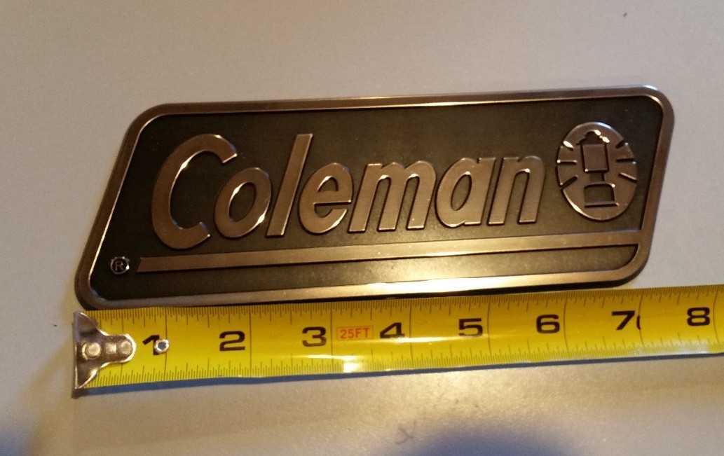 *NEW* COLEMAN Plastic Decal Badge Black Silver RV Camper Trailer 7-1/2″ Lantern
