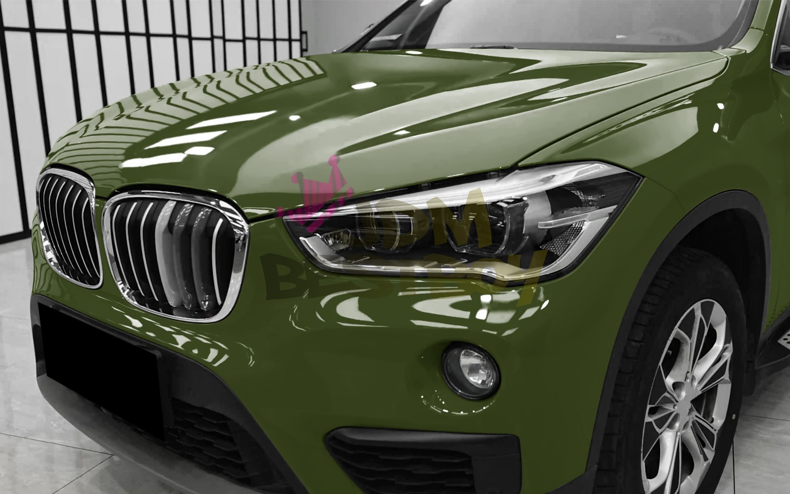 High Gloss Combat Green Car Vinyl Wrap Sticker Decal Sheet Film DIY Air Release