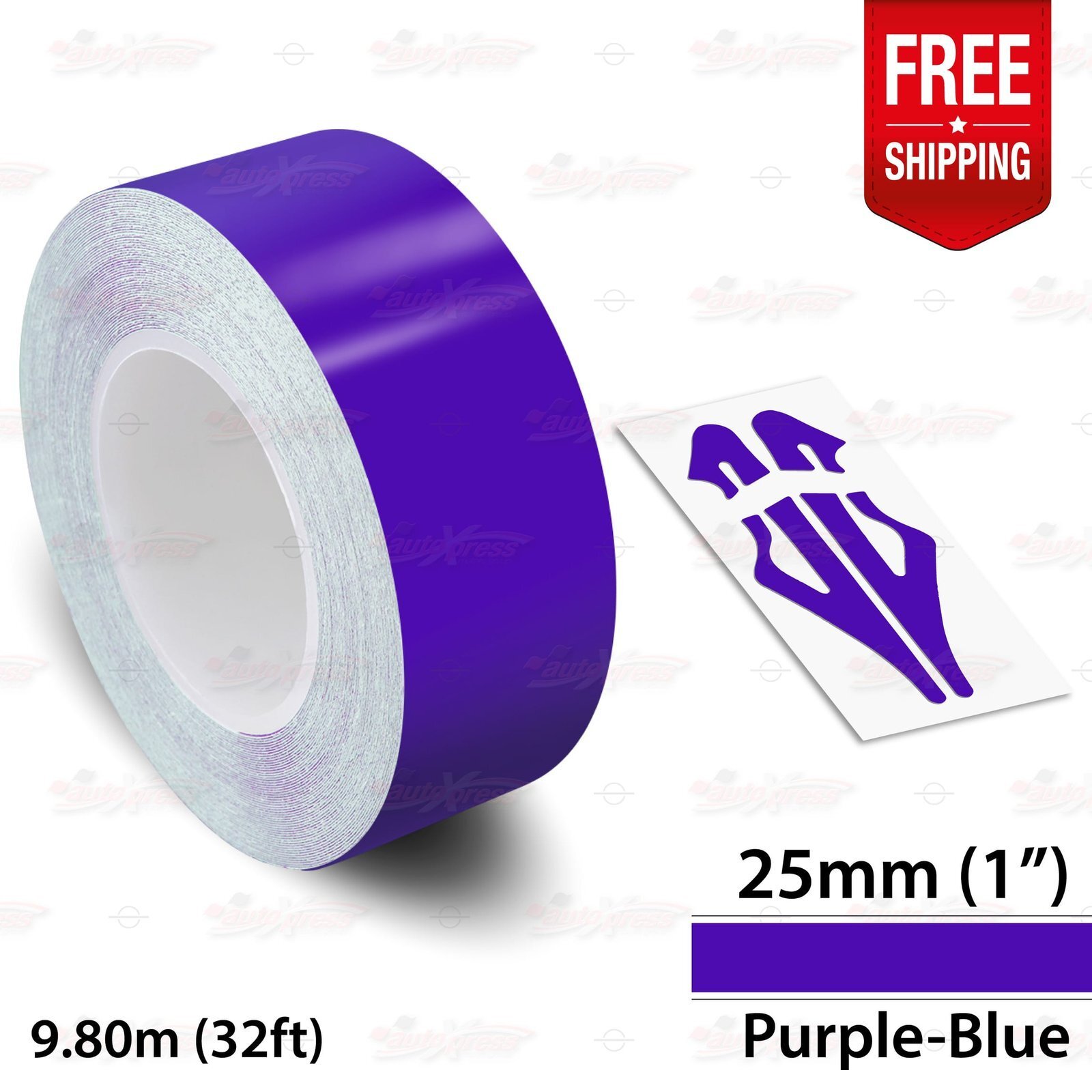 PURPLE-BLUE 1″ 25mm Roll PIN STRIPE Car Striping Line TAPE Decal Vinyl Sticker