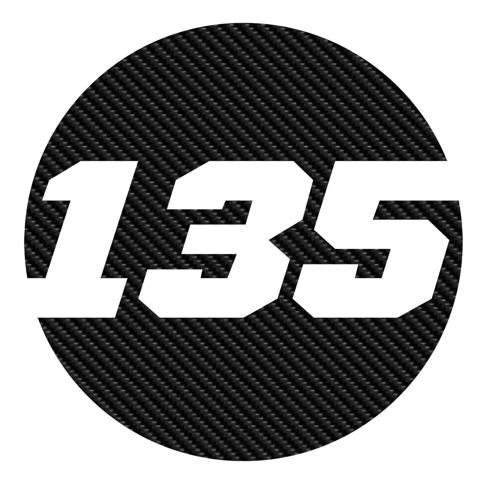 Custom Round Hollow Racing Number Carbon Fiber Vinyl Sticker Decals x2 10in 16in