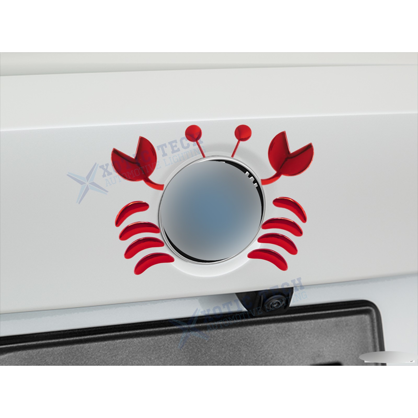 Red 3D Cute Crab Style Sticker for Car Logo Decoration Exterior Waterproof 1PC