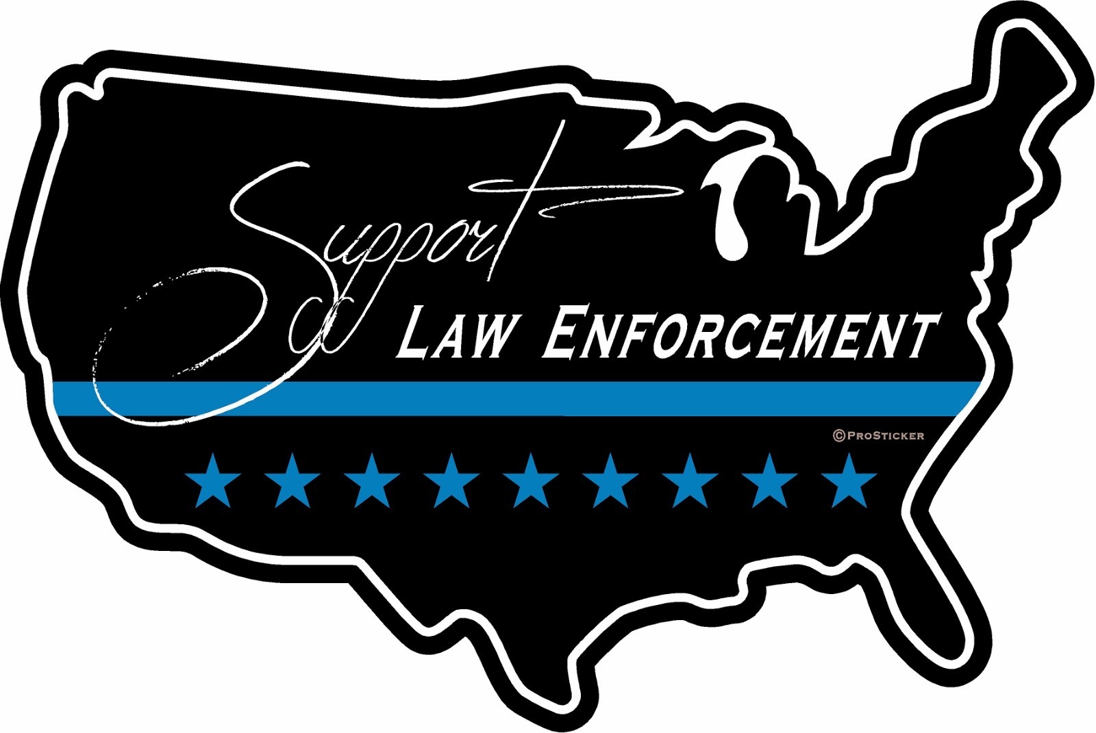 ProSticker 1119 (One) 4″ x 6″ Blue Line Support Law Enforcement Decal Sticker