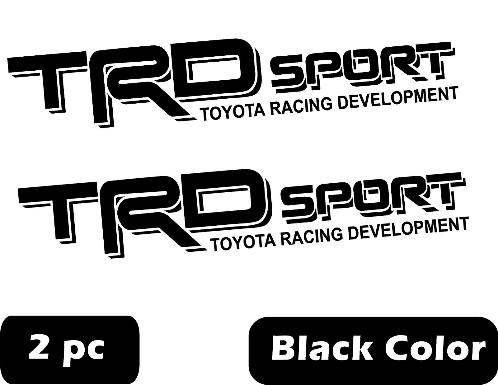 TRD Vinyl Decal Stickers BLACK/RED Toyota Truck Sport Tacoma 18″ *Approx