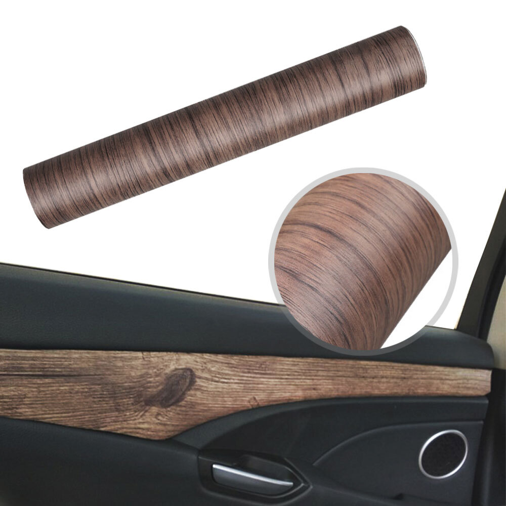 Car Wrap Sticker Wood Grain Textured Vinyl Decal Auto Styling Interior DIY Decor