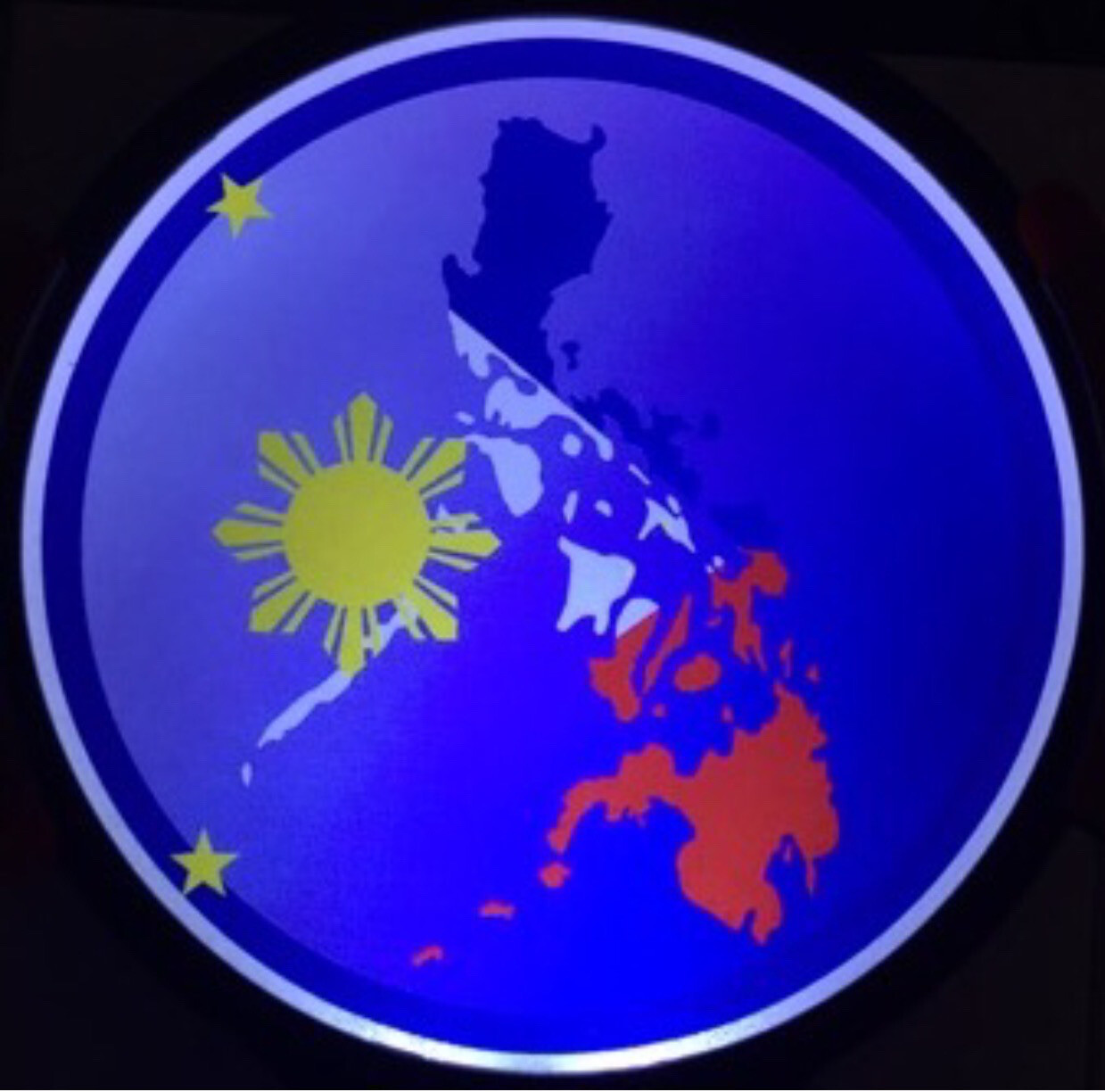 Philippine Map Light Up Decal Backlit LED Motion Sensing Decal