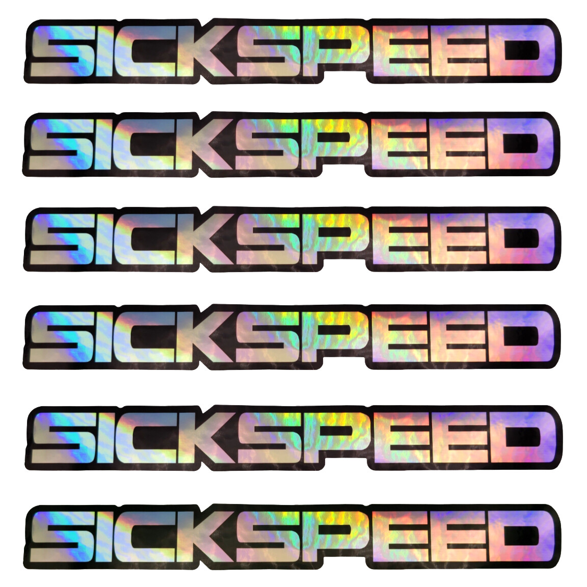 6 SICKSPEED HOLOGRAPHIC STICKERS VINYL DECAL BOMB KIT PACK FOR FRONT BUMPER LIP
