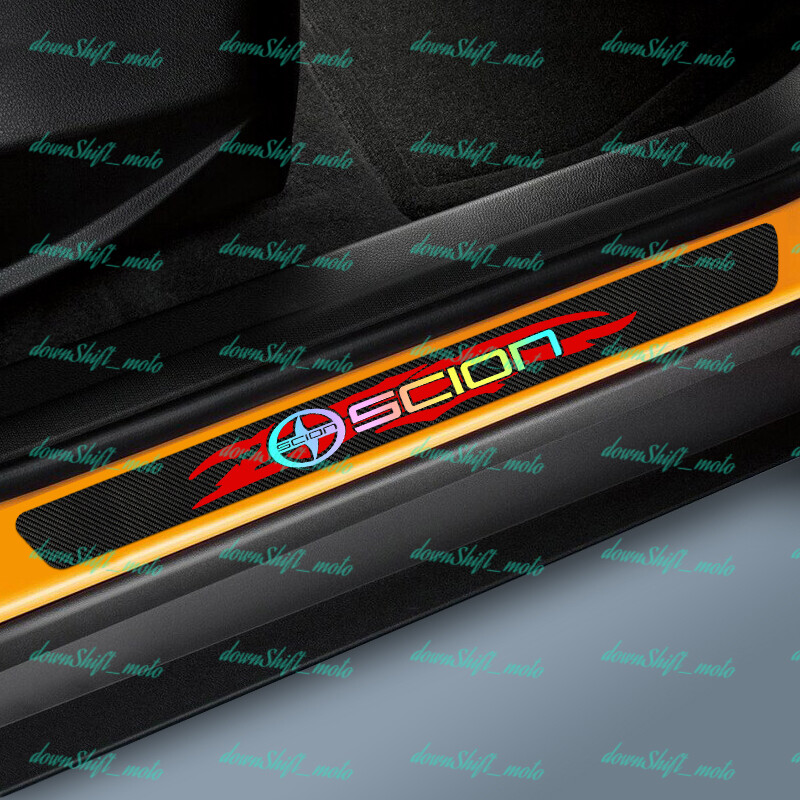 4PCS Carbon Fiber Car Door Scuff Sill Cover Panel Step Protector For SCION NEW