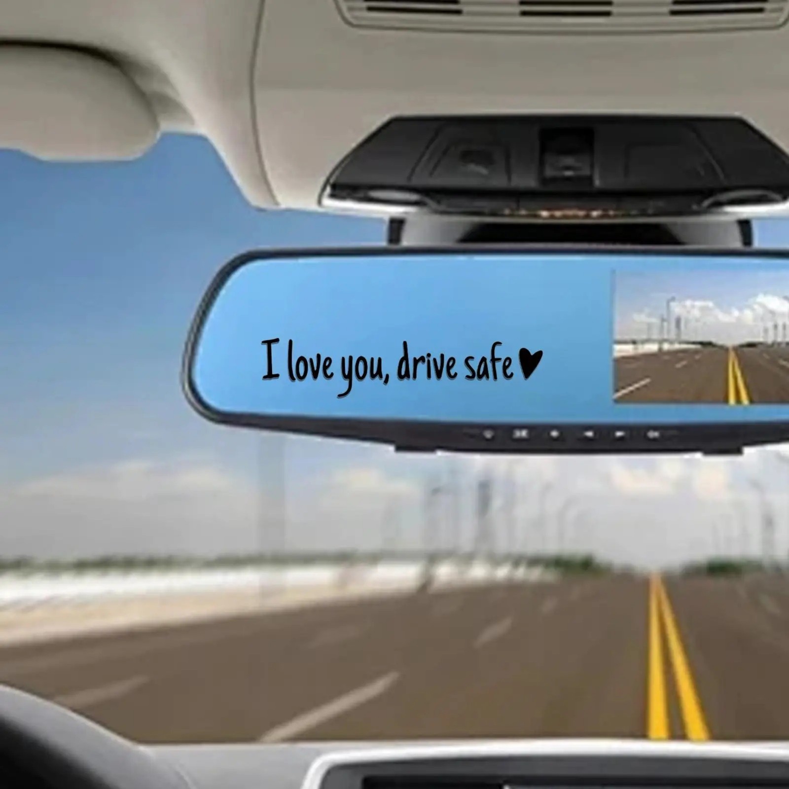 I Love You Drive Safe Heart Mirror Decal Sticker Vinyl Truck Window Car