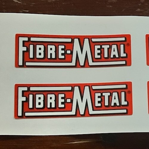 Fibre Metal Sticker Decal 3 Inch Wide