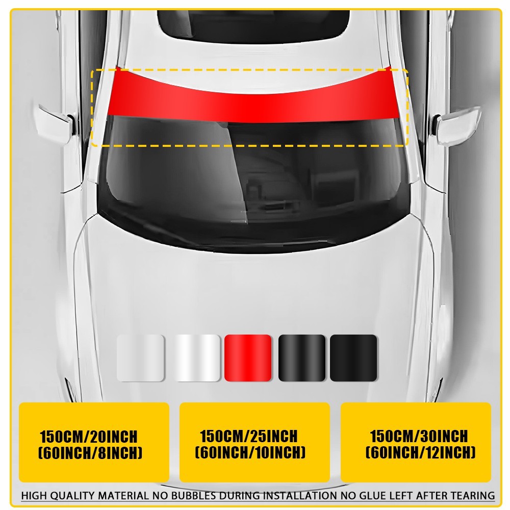 60” Car Window Tint Windshield Sun Visor Vinyl PVC Decal Strip Sticker Black