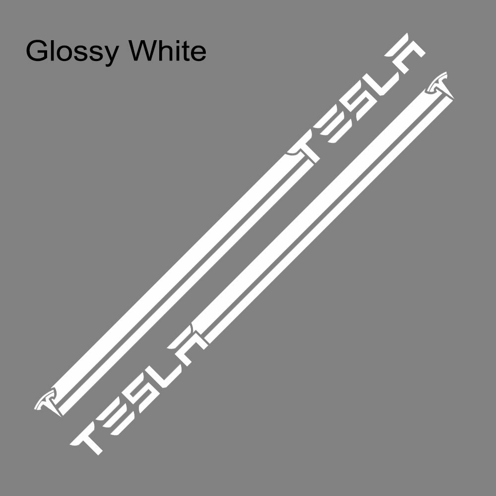 2x Tesla Car Racing Long Stripe Graphics Side Body Vinyl 3D Decal Sticker Decor