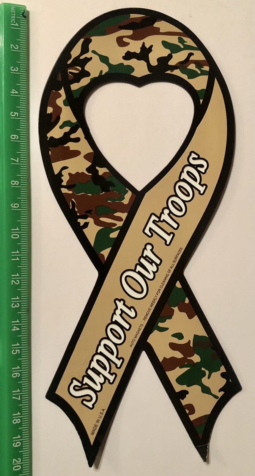 SUPPORT OUT TROOPS MILITARY RIBBON MAGNET CAMO CAMOUFLAGE TRUCK CAR FRIG FR SHIP