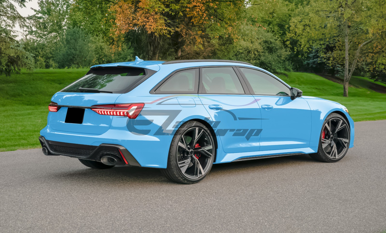 ESSMO PET Super Gloss Baby Blue Car Vehicle Vinyl Wrap Decal Glossy Like Paint