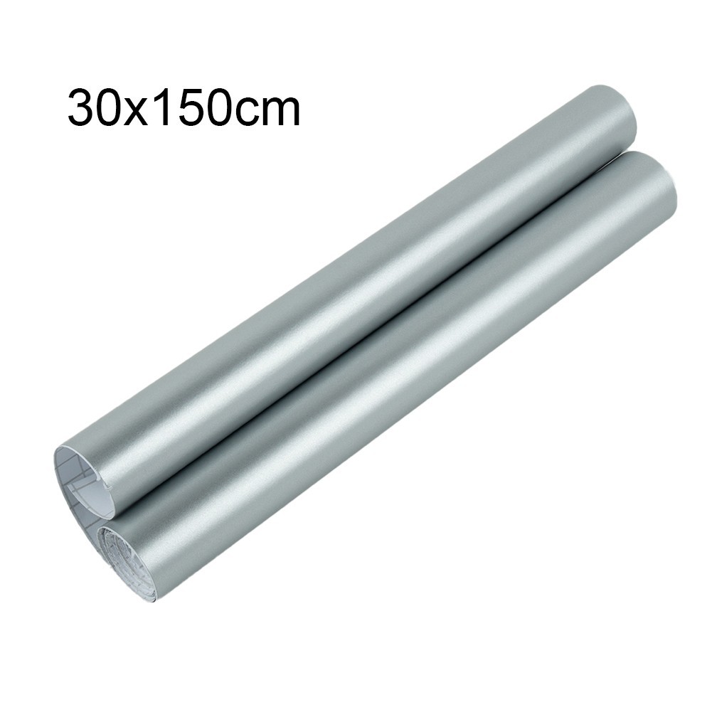 Car Satin Matte Chrome Metallic Silver Film Wrap Sticker Bubble Waterproof