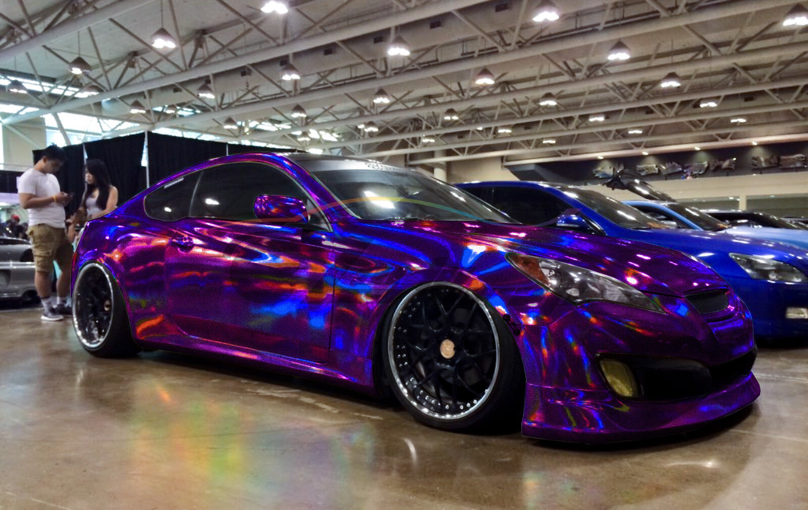 Holographic Glitter Purple Rainbow Chrome Car Vinyl Wrap Sticker Decal Sheet