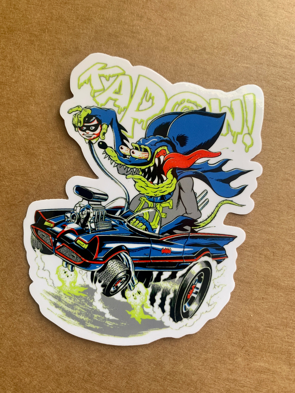 Rat Fink Mouse Kapow Batman Cool Vinyl Sticker 4in Decal Car Bottle Window Bike