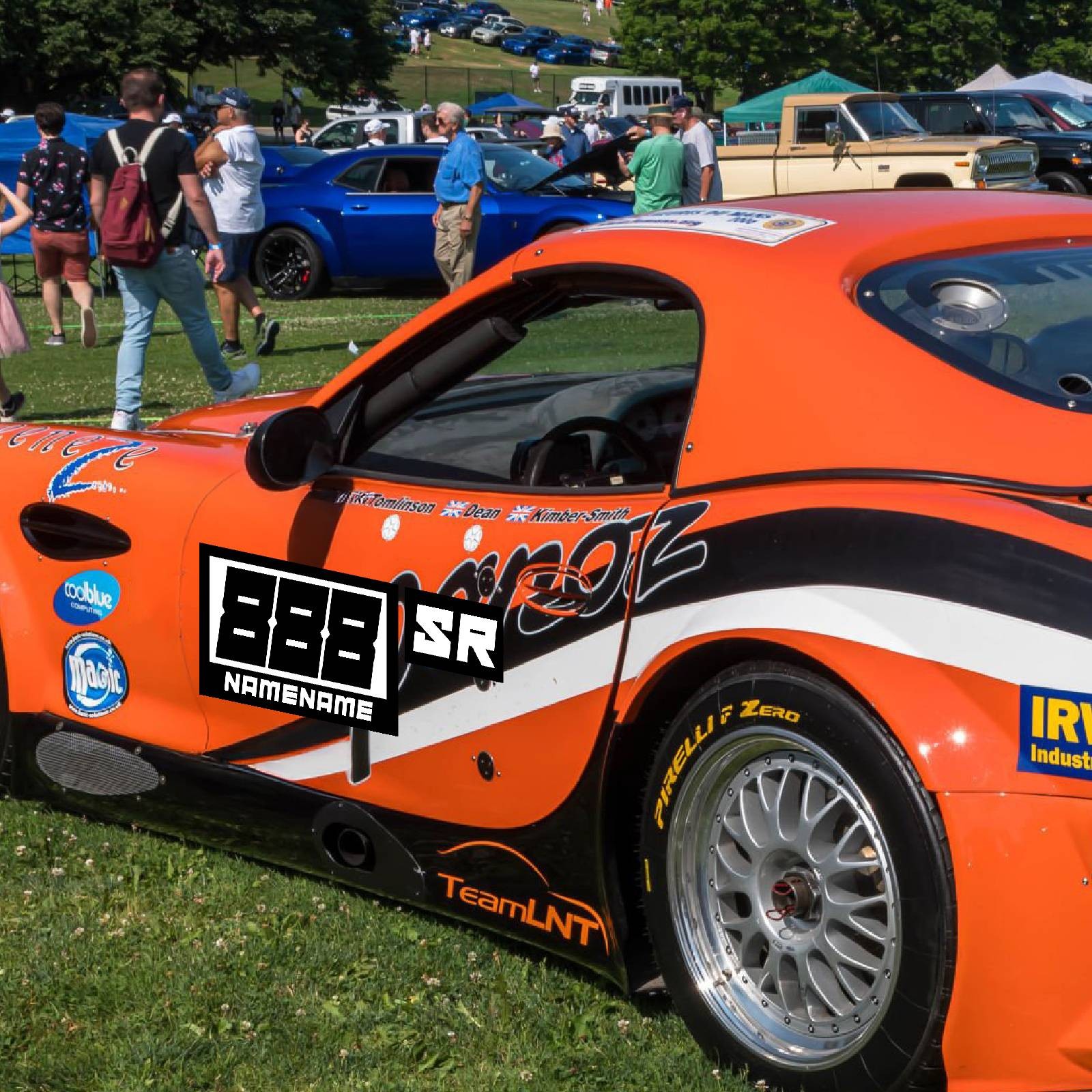 Custom Car Racing Number Class Sticker Glossy x2 12″ 14″ 16″ – Style A Plate