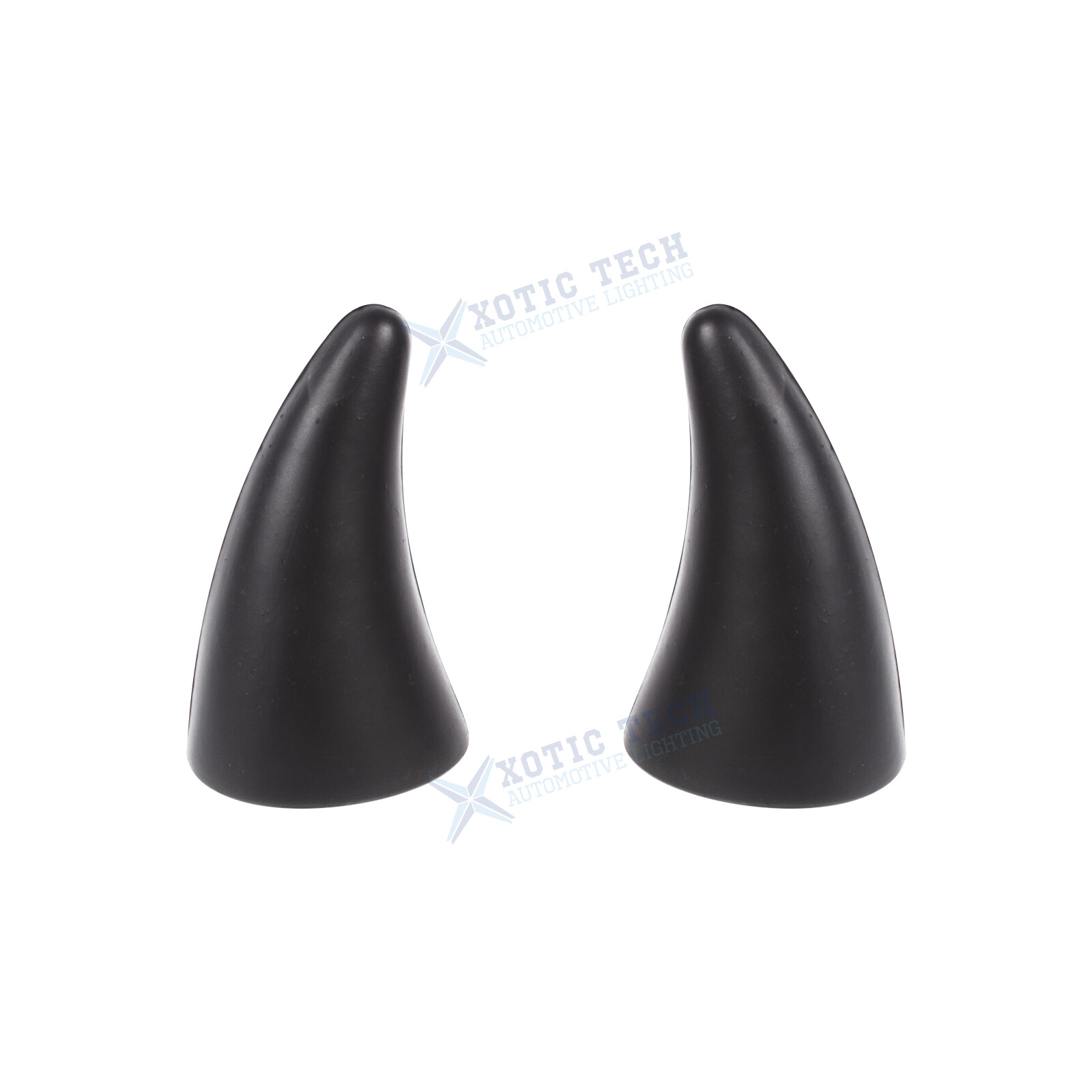 2Pcs Black Devil Bull Horn Antenna Roof Stickers Decor For Car Front Rear Bumper